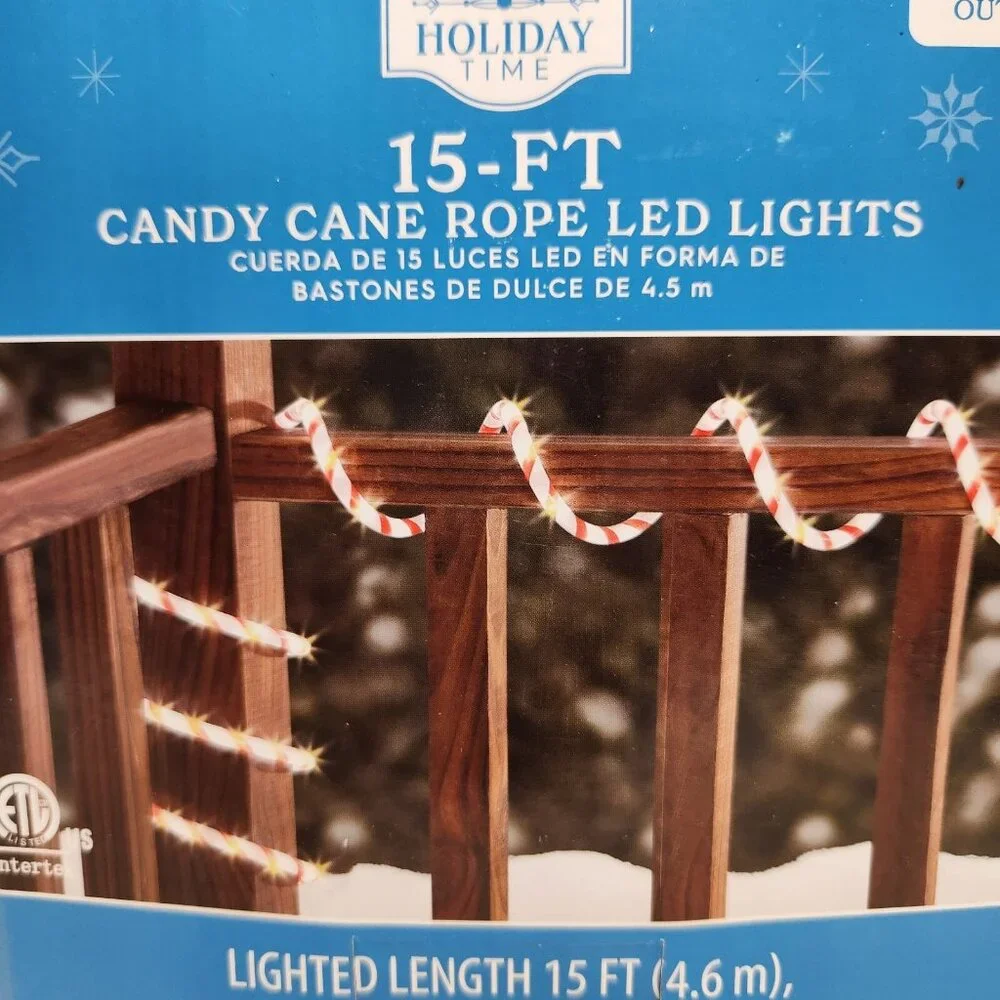 Holiday Time 15 ft Led Candycane Rope Light